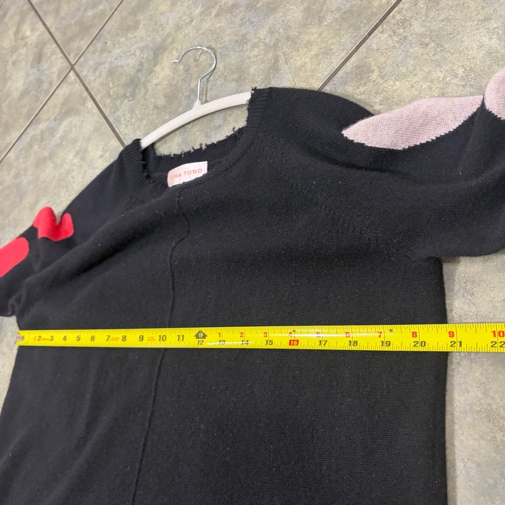 LISA TODD heart stealer Cashmere Sweater in Black Sz M Luxury Preppy Casual - Picture 13 of 15